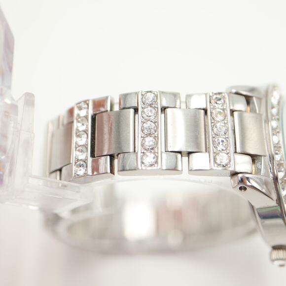 Fossil Jesse Silver Tone 34mm Gem Set Bezel Womens Watch ES2362 w New Battery - Picture 10 of 13